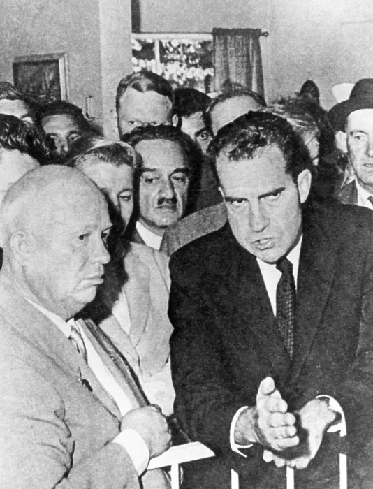 Framed Print : Soviet Premier Nikita Khrushchev, and U.S. Vice President Richard Nixon, Moscow, at the Kitchen Debate, July 24, 1959. Courtesy: CSU Archives / Everett Collection Framed Print : Soviet Premier Nikita Khrushchev, and U.S. Vice President Richard Nixon, Moscow, at the Kitchen Debate, July 24, 1959. Courtesy: CSU Archives / Everett Collection