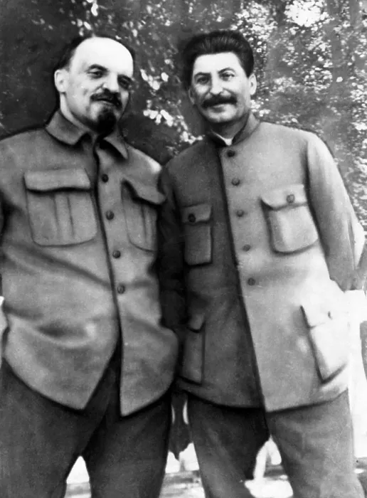 Framed Print : Soviet Premier Vladimir Lenin, and future Soviet Premier Joseph Stalin (from 1922, general secretary of the Communist Party), Russian communist politicians