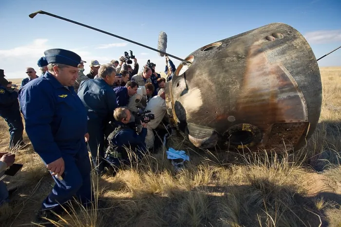 Framed Print : Soyuz TMA-21 spacecraft shortly after the capsule landed in Kazakhstan Framed Print : Soyuz TMA-21 spacecraft shortly after the capsule landed in Kazakhstan
