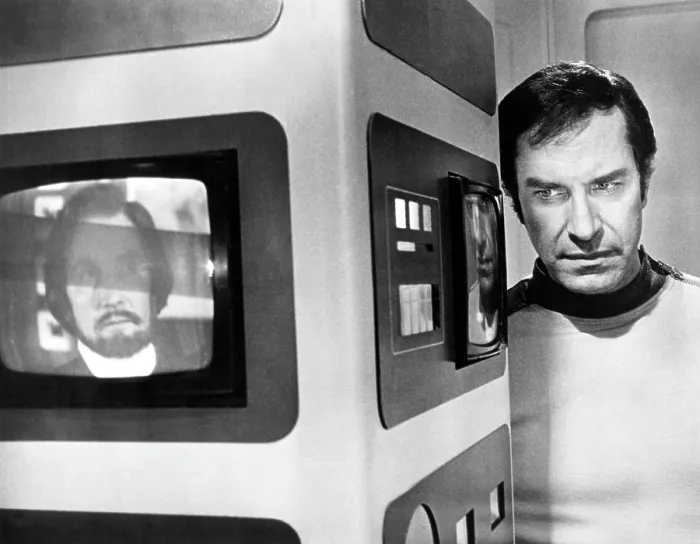 Framed Print : SPACE: 1999, Martin Landau (right), 1975-77