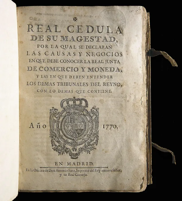 Framed Print : Spain (1770). Royal Issue setting the the responsabilities of the Real Junta de Comercio y Moneda (Royal Meeting of Trade and Currency). Edited in Madrid. SPAIN. Barcelona