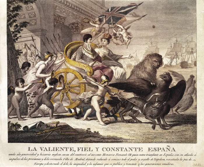 Framed Print : Spain (1802). Entrance of the kings Carlos IV and Mara Luisa in Barcelona. Engraving by Bonaventura Planella. Etching. SPAIN. Barcelona. Barcelona City History Museum