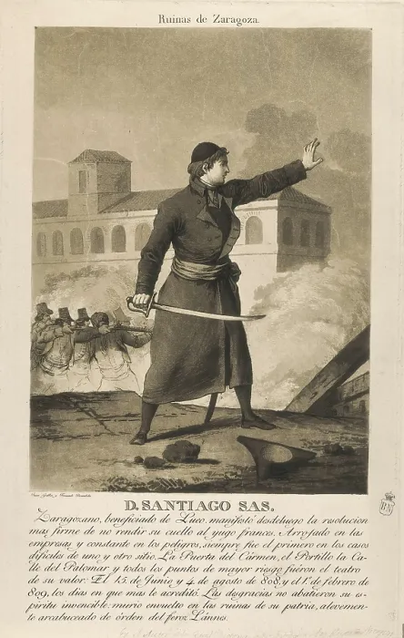Framed Print : Spain (1809). Peninsular War. Santiago Sas, clergyman, heroe during the Sieges of Saragossa. Litography. SPAIN. Madrid. National Library. AISA / Everett Collection**US SALES ONLY** Framed Print : Spain (1809). Peninsular War. Santiago Sas, clergyman, heroe during the Sieges of Saragossa. Litography. SPAIN. Madrid. National Library. AISA / Everett Collection**US SALES ONLY**