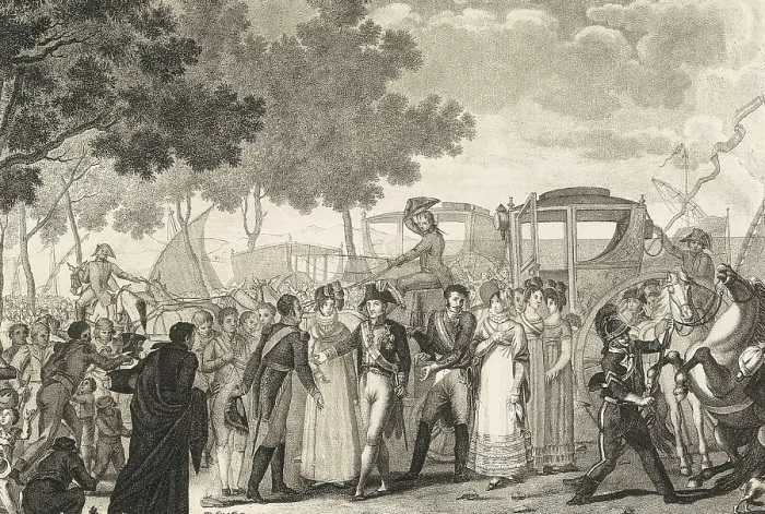 Framed Print : Spain (1814). 'Vuelta de la esclavitud de S.M.D. Fernando VII' (Return from the slavery of H.M. Fernando VII)