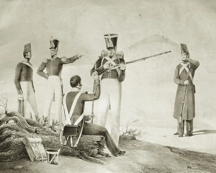 Framed Print : Spain (1830). Provincial Militia. Litography. SPAIN. Madrid. Museo Nacional del Romanticismo. - M.C.Esteban / Iberfoto / Everett Collection (254423)**US SALES ONLY**