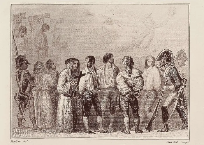 Framed Print : Spain (1831). Ominous Decade. Execution of Torrijos and his comrades. Etching. SPAIN. Madrid. Romantic Museum. AISA / Everett Collection**US SALES ONLY** Framed Print : Spain (1831). Ominous Decade. Execution of Torrijos and his comrades. Etching. SPAIN. Madrid. Romantic Museum. AISA / Everett Collection**US SALES ONLY**