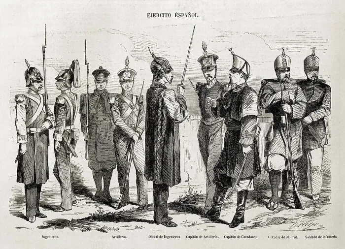 Framed Print : Spain (1860). The Spanish Army. Picture from 'El museo Universal'. Engraving. SPAIN. Madrid. National Library. AISA / Everett Collection**US SALES ONLY**