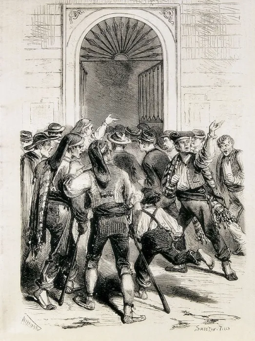 Framed Print : Spain (1873). Proclamation of the First Republic and storming of the Barcelona city hall (11th February 1873). Etching. AISA / Everett Collection**US SALES ONLY**