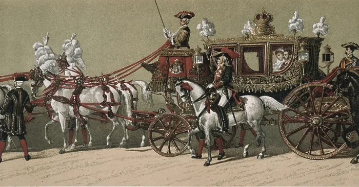 Framed Print : Spain (1879). Weeding of Alfonso XII and Mara Cristina de Habsburgo. Royal cortge. Litography. AISA / Everett Collection**US SALES ONLY**