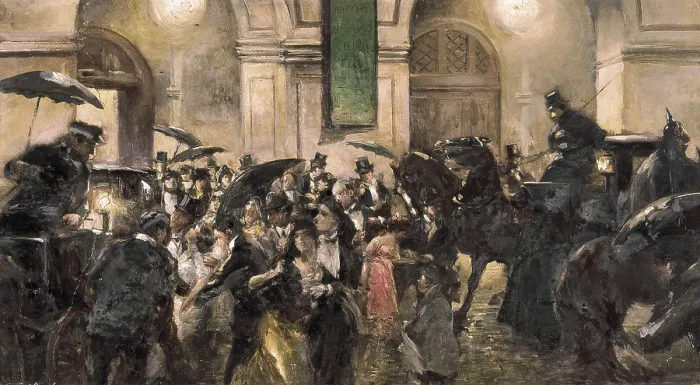 Framed Print : Spain (1893). Fear scene at the exit of the Gran Teatro del Liceo after the explosion of a bomb dropped on 7th November 1893. Painting by Salvador Ross. Oil on canvas. SPAIN