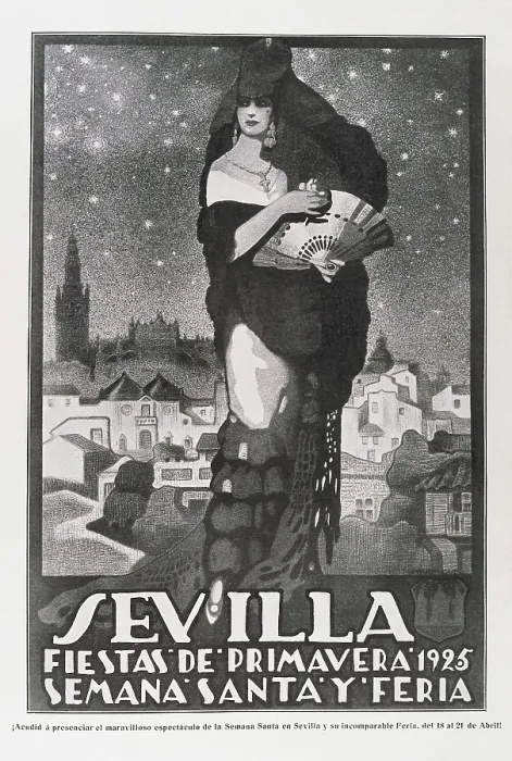 Framed Print : Spain (1925). Poster of the Festivals of Springtime, Holy Week and April Fair. Published in the magazine 'La Esfera' (21st March 1925) Framed Print : Spain (1925). Poster of the Festivals of Springtime, Holy Week and April Fair. Published in the magazine 'La Esfera' (21st March 1925)