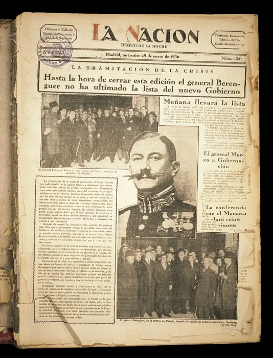 Framed Print : Spain (1930). Newspaper 'La Nacion' (29th January 1930). Cover with the news of the formation of the government presided by general Dmaso Bereguer. SPAIN. Madrid Framed Print : Spain (1930). Newspaper 'La Nacion' (29th January 1930). Cover with the news of the formation of the government presided by general Dmaso Bereguer. SPAIN. Madrid