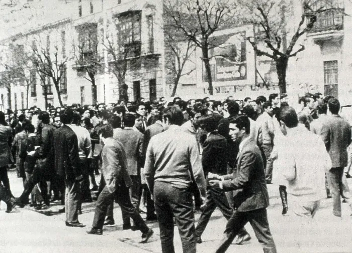 Framed Print : Spain (1956). Franco's dictatorship. Students demonstration in Barcelona. AISA / Everett Collection**US SALES ONLY**