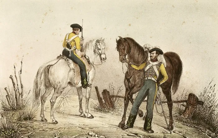 Framed Print : Spain (19th c.). Carlist Wars. Album of the Carlist troops of Aragon.de las tropas carlistas de Aragon. Battalions of Tortosa. Litography. Private Collection