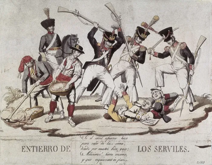 Framed Print : Spain (19th c.). El Entierro de los Serviles (The Burial of Absolutists). Etching. SPAIN. Madrid. Municipal Museum. AISA / Everett Collection**US SALES ONLY**
