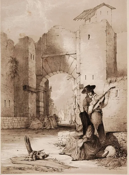 Framed Print : Spain (19th c.). Fuenterraba. Gate in the wall. Litography. SPAIN. Donostia. San Telmo Municipal Museum. AISA / Everett Collection**US SALES ONLY**