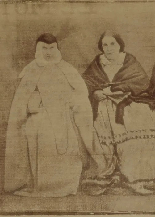 Framed Print : Spain (19th c.). The nun Sor Patrocinio (left) and the queen Isabel II. SPAIN. Madrid. National Library. AISA / Everett Collection**US SALES ONLY**
