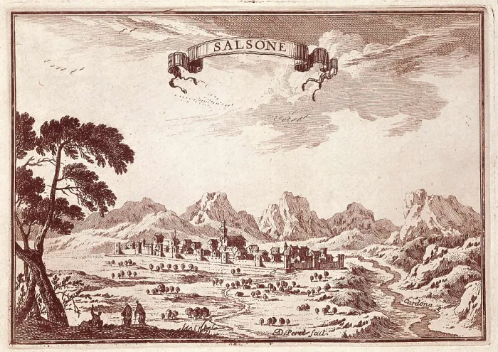 Framed Print : Spain (19th c.). Solsona. Engraving of the work 'Plans de la Catalogne'. Engraving. SPAIN. Madrid. National Library. AISA / Everett Collection**US SALES ONLY**