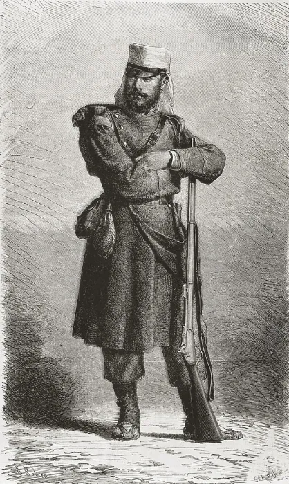 Framed Print : Spain (19th c.). Spanish soldier of the colonial army. Etching. SPAIN. Madrid. National Library. AISA / Everett Collection**US SALES ONLY**