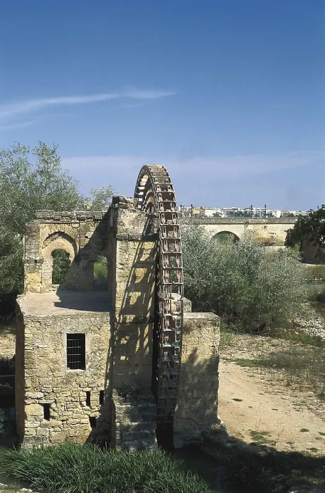 Framed Print : SPAIN. ANDALUSIA. CORDOBA. Cordoba. La Albolafia waterwheel (1136-1137), on the Guadalquivir river. AISA / Everett Collection**US SALES ONLY**