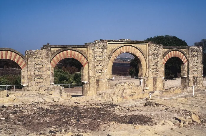 Framed Print : SPAIN. ANDALUSIA. Cordoba. Medina Azahara. Entrance to the Alczar or fortess (10th c). Hispano-Moresque art. Caliphate period. Architecture