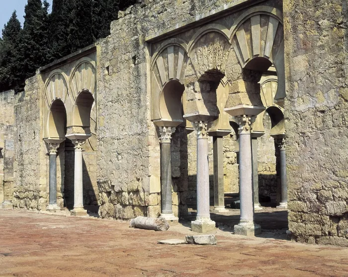 Framed Print : SPAIN. ANDALUSIA. Cordoba. Medina Azahara. Medina Azahara. Arches of Dar al-Yund or Army House (10th c.). Hispano-Moresque art. Caliphate period. Architecture