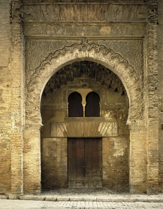 Framed Print : SPAIN. ANDALUSIA. GRANADA. Granada. Faade of the Corral del Carbn, ancient Arabian 'fundaq' (15th c.). Hispano-Moresque art. Nasrid dynasty. Architecture Framed Print : SPAIN. ANDALUSIA. GRANADA. Granada. Faade of the Corral del Carbn, ancient Arabian 'fundaq' (15th c.). Hispano-Moresque art. Nasrid dynasty. Architecture