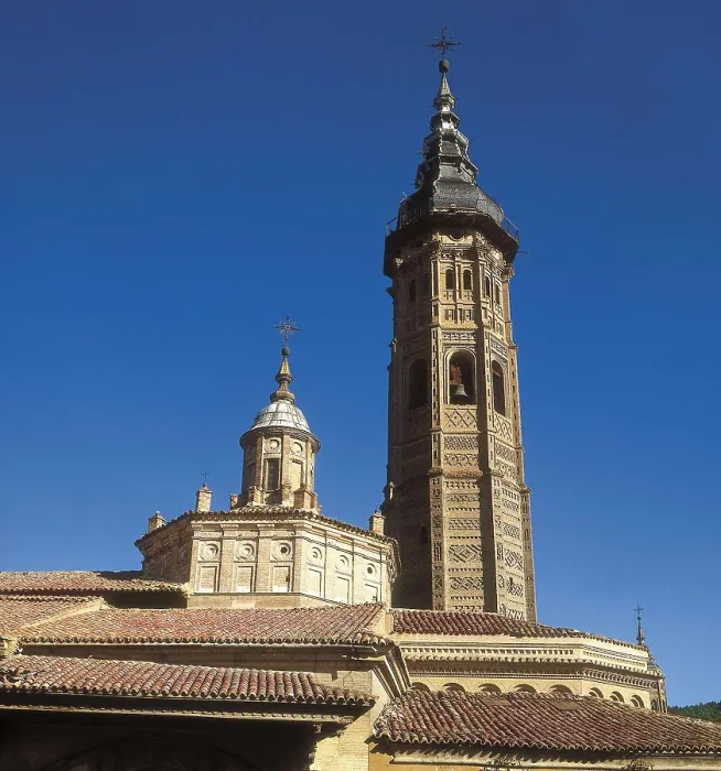 Framed Print : SPAIN. ARAGON. ZARAGOZA. Calatayud. Collegiate church of Santa Mara. Mudejar tower (16th c.). Mudejar art. Architecture. AISA / Everett Collection**US SALES ONLY**