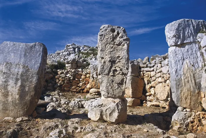 Framed Print : SPAIN. BALEARES. MENORCA. Alaior. Town talaiotic III (800-450 BC.). Bronze Age. Talaiotic Culture. Architecture. - Rafa Perez / Iberfoto / Everett Collection (437795)**US SALES ONLY**