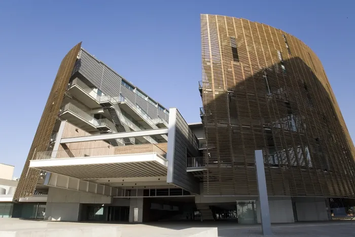 Framed Print : SPAIN. Barcelona. Biomedical Research Park (Parc de Recerca Biomdica), building by Manuel Brullet y Albert Pineda, 2000. Architecture