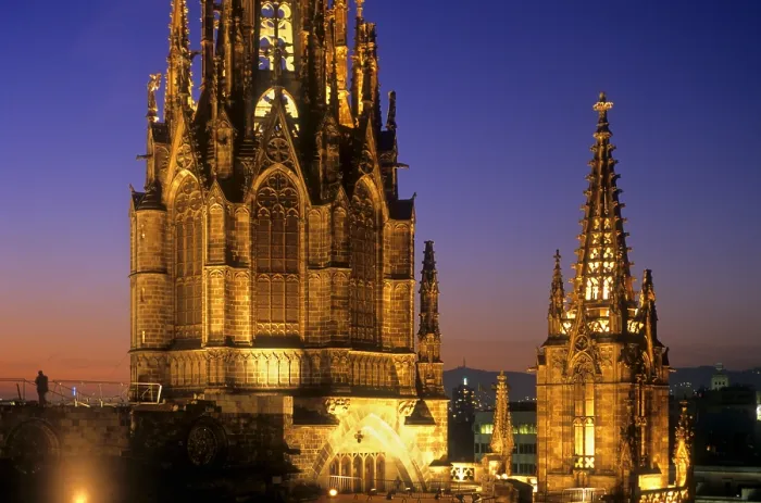 Framed Print : SPAIN. Barcelona. Cathedral. Bell towers from 13th century. Gothic art. Architecture. - Lucas Vallecillos / Iberfoto / Everett Collection (504736)**US SALES ONLY** Framed Print : SPAIN. Barcelona. Cathedral. Bell towers from 13th century. Gothic art. Architecture. - Lucas Vallecillos / Iberfoto / Everett Collection (504736)**US SALES ONLY**
