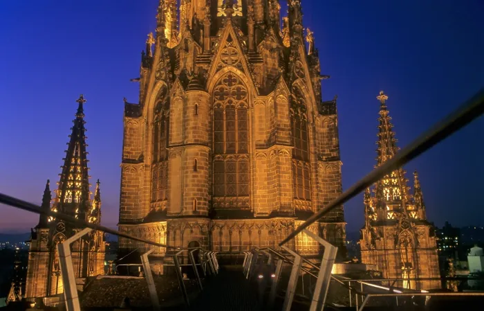 Framed Print : SPAIN. Barcelona. Cathedral. Bell towers from 13th century. Gothic art. Architecture. - Lucas Vallecillos / Iberfoto / Everett Collection (513989)**US SALES ONLY**