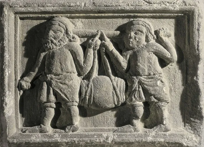 Framed Print : SPAIN. Barcelona. Church of Santa Mara del Mar. Bootmakers. Relief on rock. AISA / Everett Collection**US SALES ONLY**
