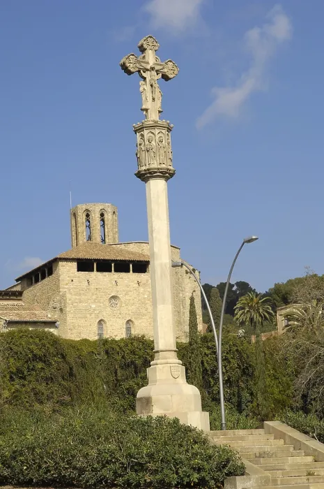 Framed Print : SPAIN. Barcelona. Monastery of Pedralbes. Pedralbes Cross and Monastery (14th c.). Gothic art. AISA / Everett Collection**US SALES ONLY**