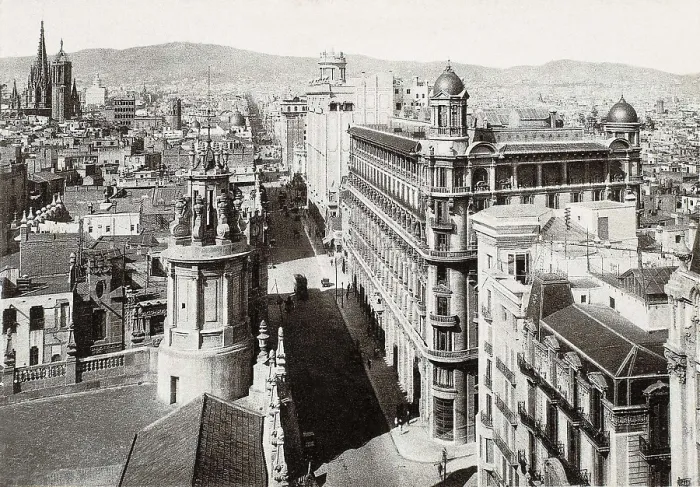 Framed Print : SPAIN. Barcelona. Spain (20th c.). Barcelona. Va Layetana. AISA / Everett Collection**US SALES ONLY** Framed Print : SPAIN. Barcelona. Spain (20th c.). Barcelona. Va Layetana. AISA / Everett Collection**US SALES ONLY**