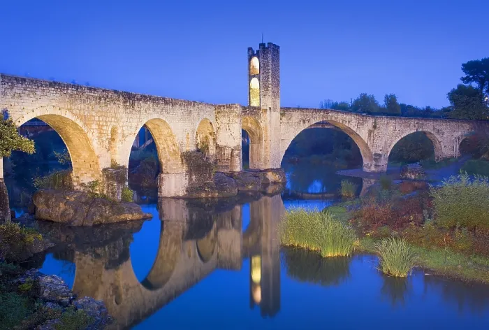 Framed Print : SPAIN. Besalu. Romanesque bridge over the Fluvi river. Romanesque art. - Lucas Vallecillos / Iberfoto / Everett Collection (258268)**US SALES ONLY** Framed Print : SPAIN. Besalu. Romanesque bridge over the Fluvi river. Romanesque art. - Lucas Vallecillos / Iberfoto / Everett Collection (258268)**US SALES ONLY**