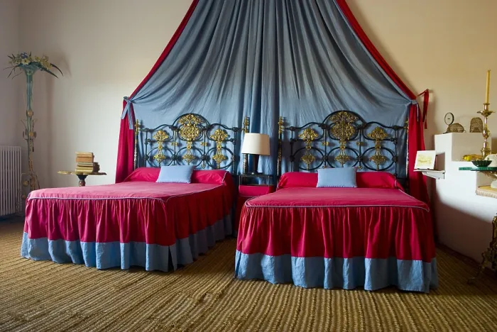 Framed Print : SPAIN. Cadaqus. Portlligat. House - museum Salvador Dali. Bedroom of Dal and Gala. Surrealism. Fabrizio Finetti / AISA / Everett Collection - Image has fine art copyright
