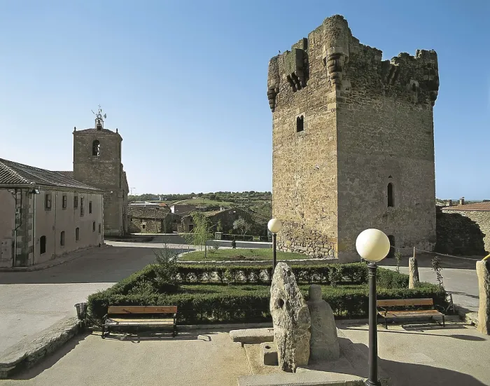 Framed Print : SPAIN. CASTILE AND LEON. SALAMANCA. Sobradillo. Tower and ruins of the castle palace (15th c.). Architecture. AISA / Everett Collection**US SALES ONLY**