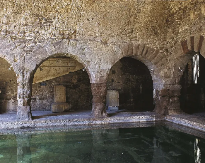 Framed Print : SPAIN. CATALONIA. BARCELONA. Caldes de Montbui. Roman thermae or baths (2nd-1st c. BC). Frigidarium. Roman art. Republican period. Architecture
