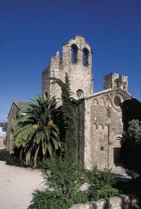 Framed Print : SPAIN. CATALONIA. Barcelona. Church of St. Pau del Camp. The church of Sant Pau del Camp, an old Benedictine monastery (10th c.). Romanesque art. Architecture
