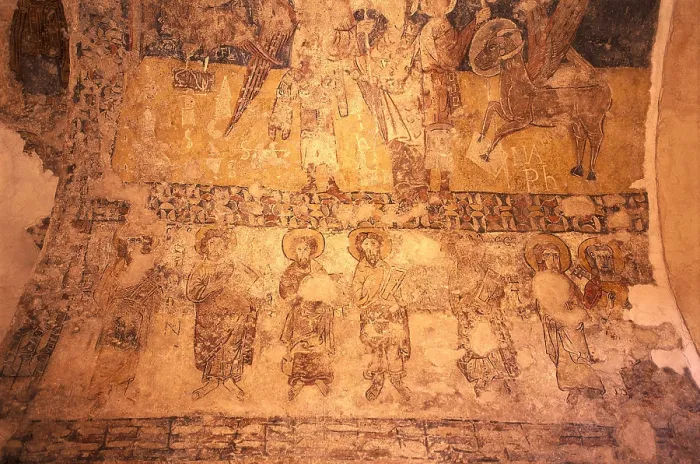 Framed Print : SPAIN. CATALONIA. Toses. Drria. Church of Sant Vctor de Drria (12th c.). Romanesque paintings. Romanesque art. Fresco. AISA / Everett Collection**US SALES ONLY**
