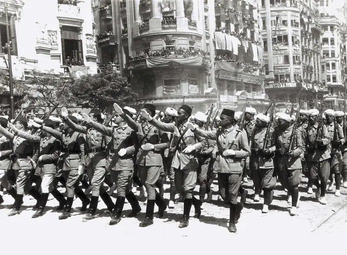 Framed Print : Spain. Civil War. Victory Parade in Valencia (May 3, 1939). Regular troops of the African Army. AISA / Everett Collection**US SALES ONLY**