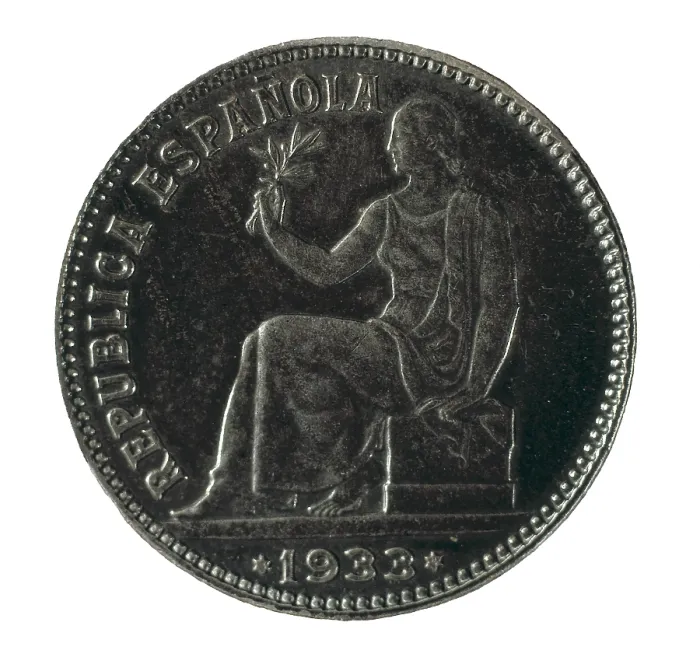 Framed Print : Spain. Coin of the Second Republic (1933). Coin. SPAIN. Barcelona. Numismatic Cabinet of Catalonia. AISA / Everett Collection**US SALES ONLY** Framed Print : Spain. Coin of the Second Republic (1933). Coin. SPAIN. Barcelona. Numismatic Cabinet of Catalonia. AISA / Everett Collection**US SALES ONLY**