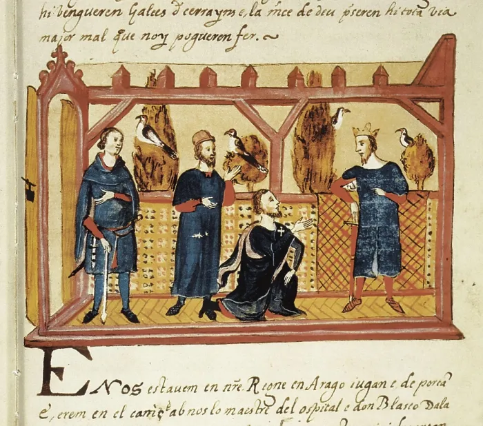 Framed Print : Spain. Crown of Aragon. 13th c. Facsimile of the Chronicle of James I or Llibre dels Feyts (Book of the Facts) by father Pere Marsili