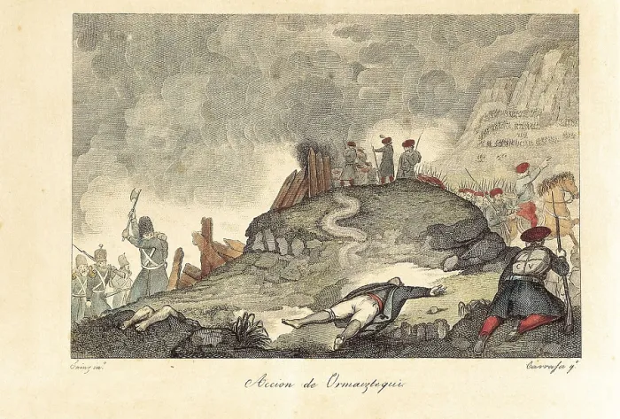 Framed Print : Spain. First Carlist War. Action of Ormaiztegui (1834). Engraving. SPAIN. Ormaiztegui. Zumalacarregui Museum. AISA / Everett Collection**US SALES ONLY** Framed Print : Spain. First Carlist War. Action of Ormaiztegui (1834). Engraving. SPAIN. Ormaiztegui. Zumalacarregui Museum. AISA / Everett Collection**US SALES ONLY**