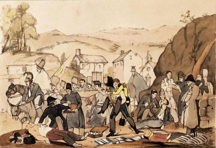 Framed Print : Spain. First Carlist War. Field hospital. Litography. SPAIN. Ormaiztegui. Zumalacarregui Museum. AISA / Everett Collection**US SALES ONLY**
