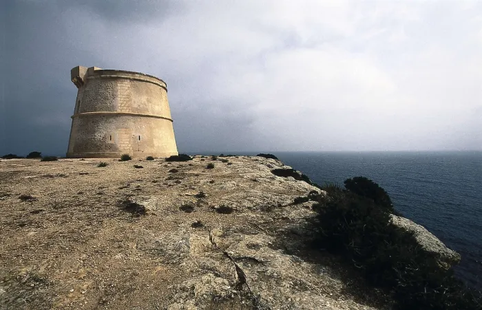 Framed Print : SPAIN. FORMENTERA. Punta Prima. Cliffs and erosion. Preserved area (ANEI). Northeast. Watching tower. AISA / Everett Collection**US SALES ONLY** Framed Print : SPAIN. FORMENTERA. Punta Prima. Cliffs and erosion. Preserved area (ANEI). Northeast. Watching tower. AISA / Everett Collection**US SALES ONLY**
