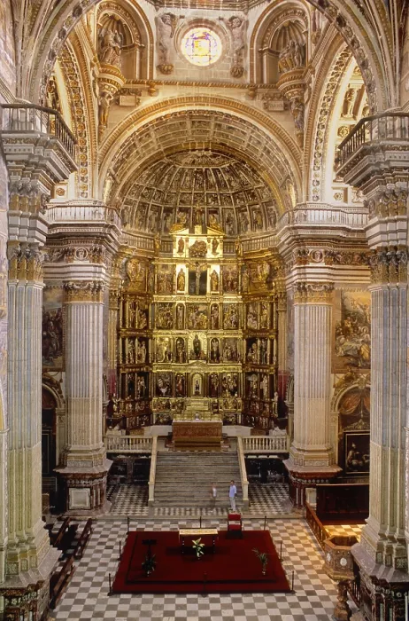 Framed Print : SPAIN. Granada. Monastery of Saint Jeronimo. View of the main nave of the church, housing the high altar and the Manierist style altarpiece.. Renaissance art. Architecture Framed Print : SPAIN. Granada. Monastery of Saint Jeronimo. View of the main nave of the church, housing the high altar and the Manierist style altarpiece.. Renaissance art. Architecture