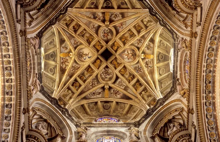 Framed Print : SPAIN. Granada. Monastery of Saint Jeronimo. Church. Detail of the dome base and the dome, designed by Diego de Siloe, 16th century. Renaissance art