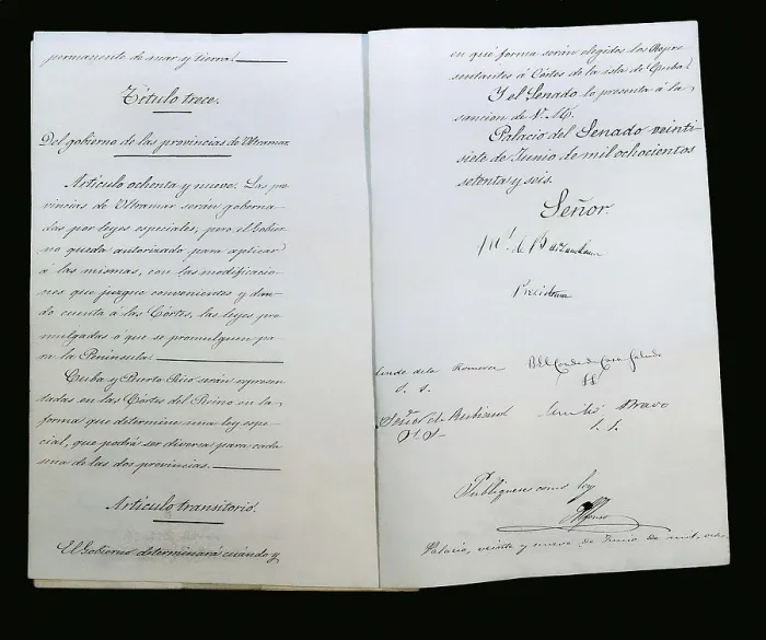 Framed Print : Spain. Kingdom of Alfonso XII. Constitution of 1876 with king's signature. SPAIN. Madrid. Congress Palace. AISA / Everett Collection**US SALES ONLY**